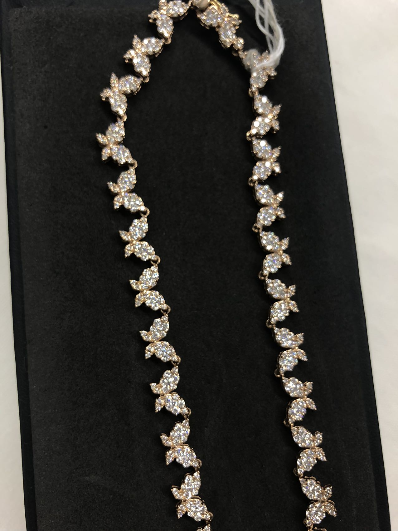 PF191 ITNZ7J5MSZU8デビアスフォーエバーマークバタフライダイヤネックレス K18PG 29.5g 41cm