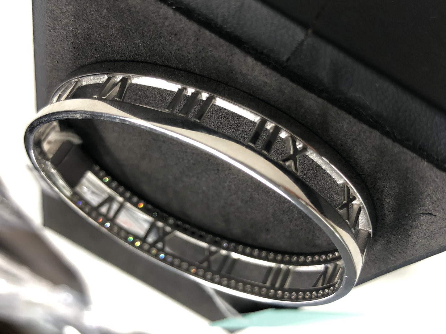 PF193 ITJXHPEODJBQティファニーオープンアトラスハーフエッジダイヤブレス K18WG 29.0g 16.5cm バングル