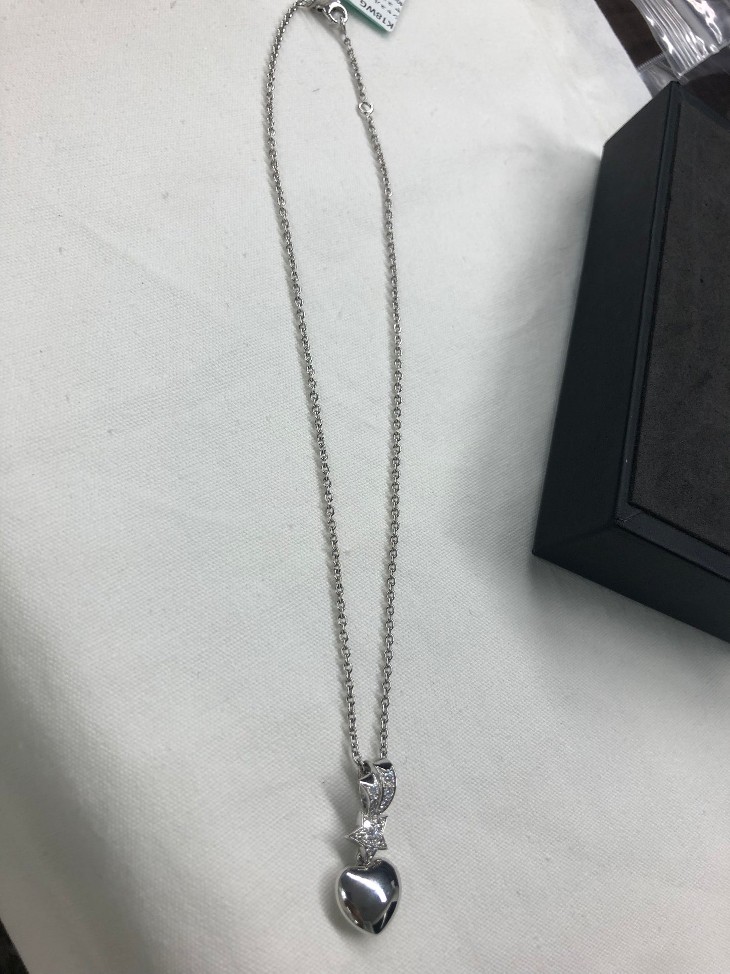 PF192 ITGIOEONMOAU シャネル コメット ハートダイヤ ネックレス K18WG 13.1g 40cm 1F102/1E2164 保