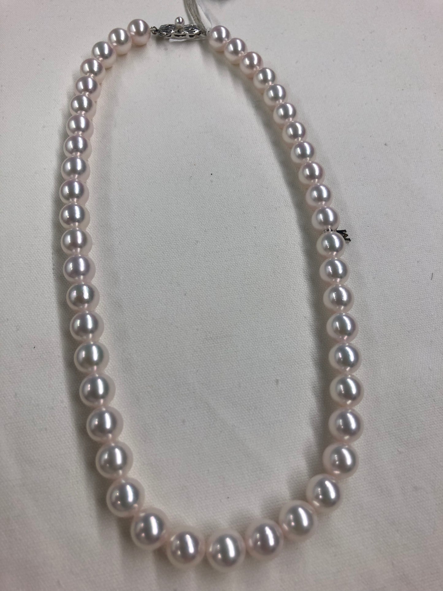 PF206 ITH3KFXBNX80ミキモトアコヤ真珠9.0~9.5mm ネックレス K18WG 52.5g 43.5cm Mチャーム