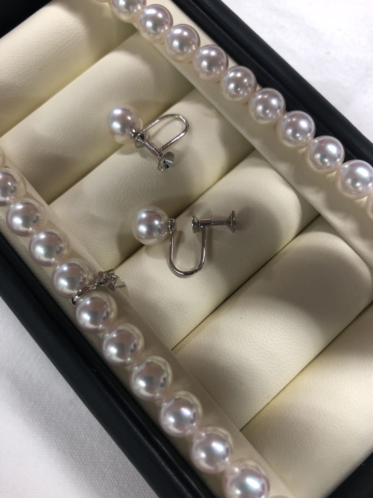 PF196 IT75OBYQC4SKミキモト ザベストオブザベスト アコヤ真珠7.5~8.0mm 2PD ネックレス/イヤリングセット Mチャーム*ミキモト糸替え