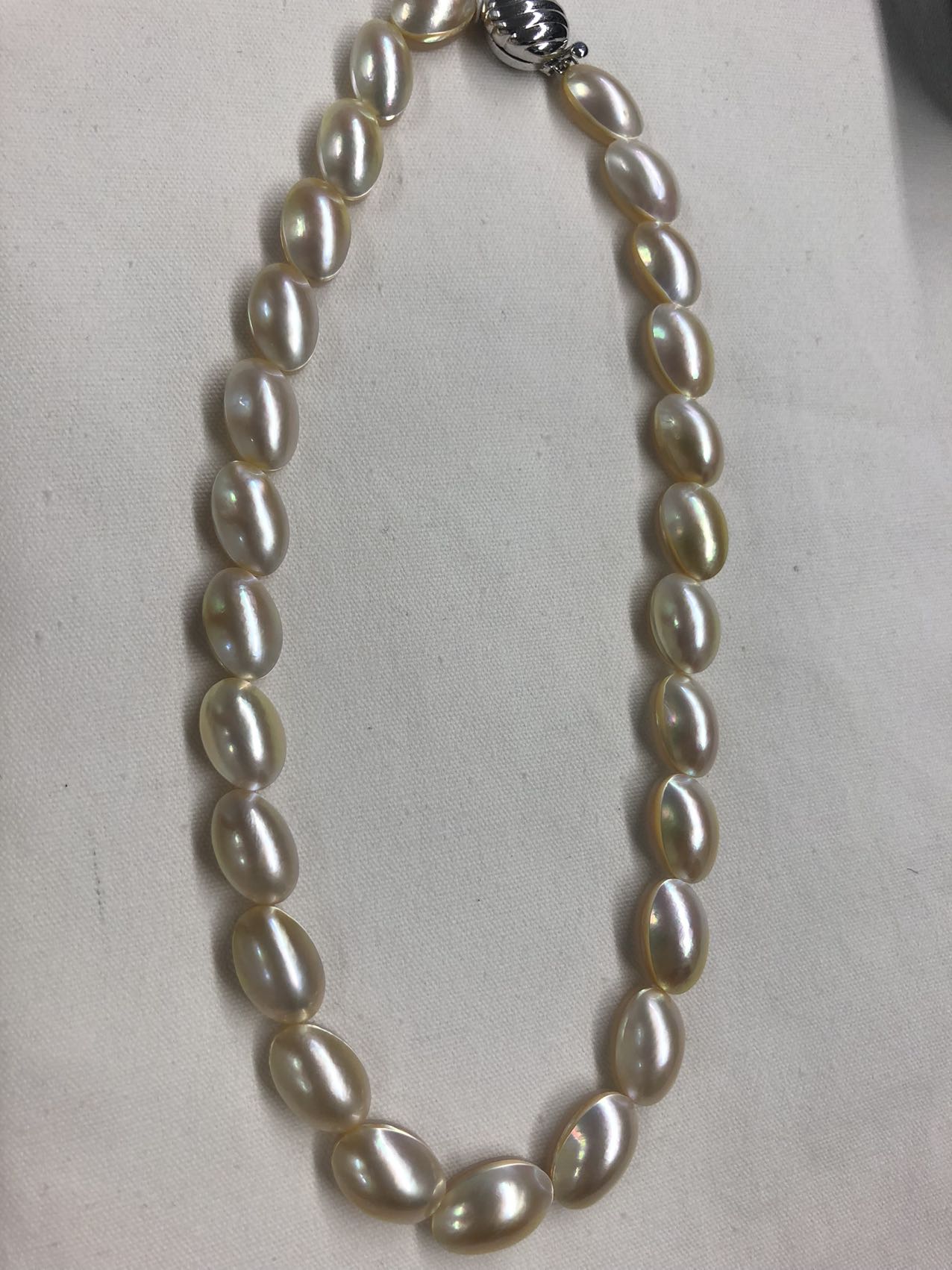 PF200 IT5RDNKODVYA タサキ ゴールド系 マベパール16.0mm~18.5mmネックレス SV 50.6g 43cmオーバル