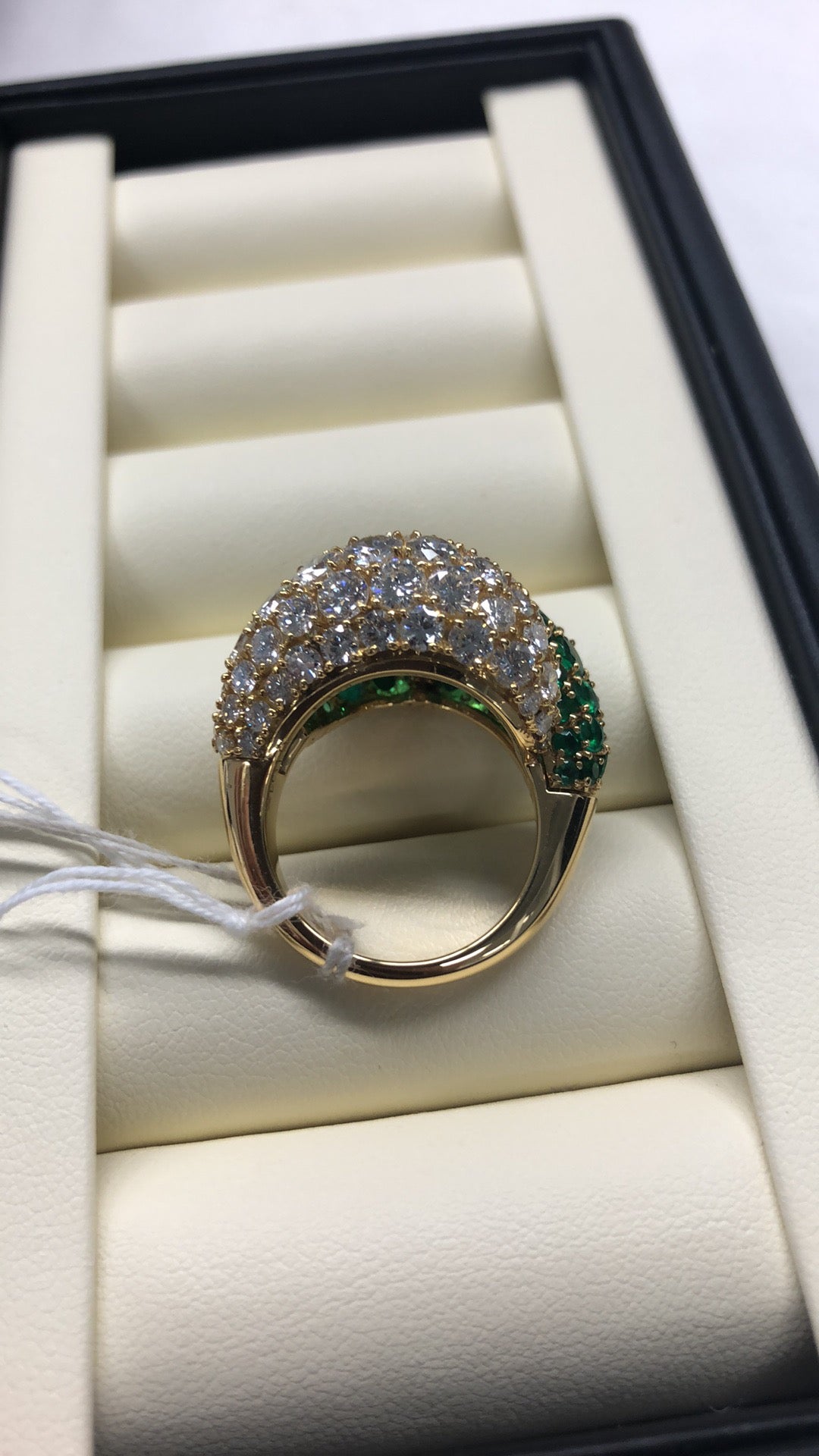 PF197 ITMVPE80IVT4ヴァンクリーフ&アーペルダイヤ4.52ct エメラルド5.04ctリングK18YG 14号 14.9g 31013 修明