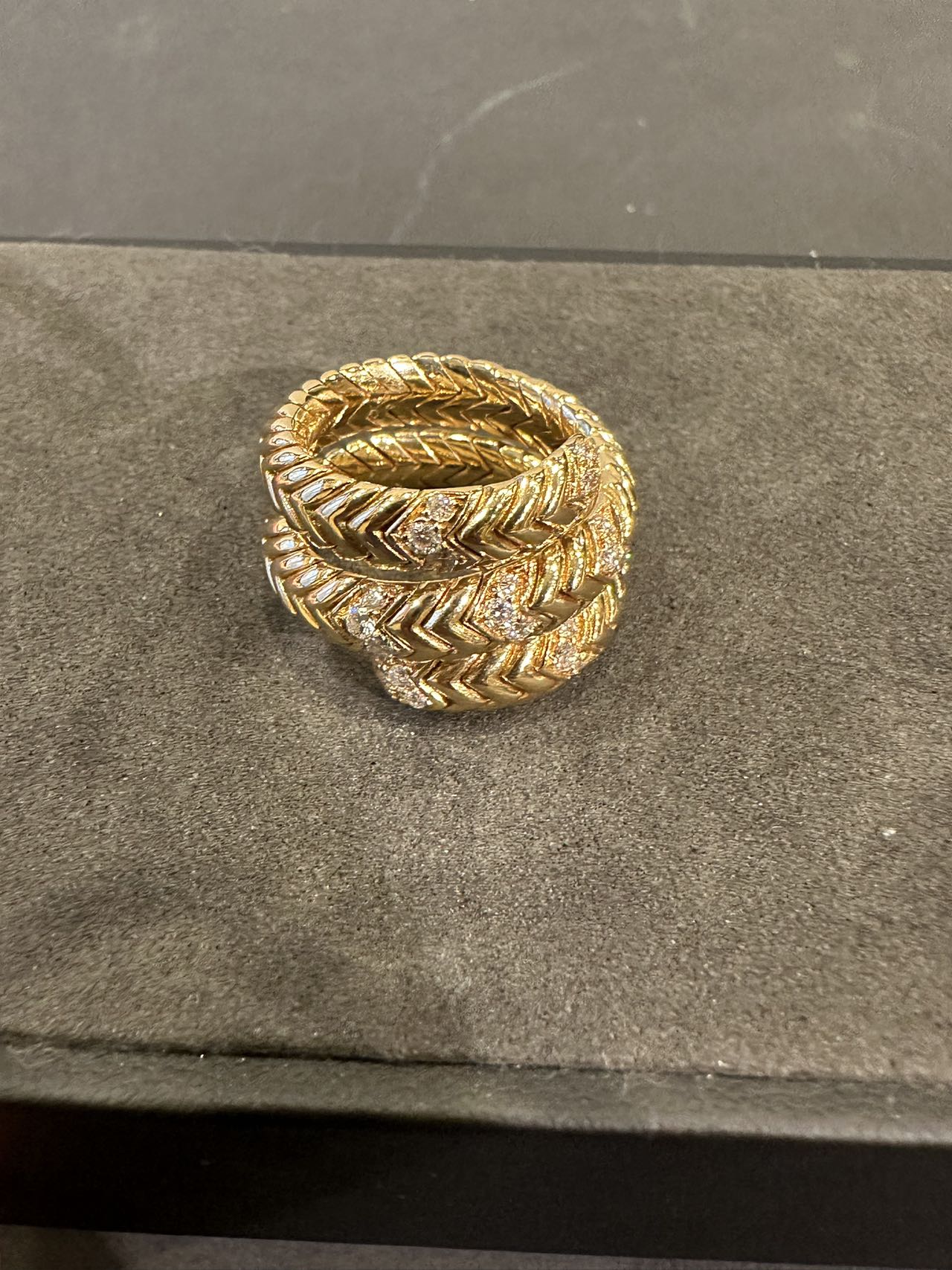 ITH25PDIMQ53 ブルガリスピガダイヤリング K18YG 13~15号21.3g2337AL