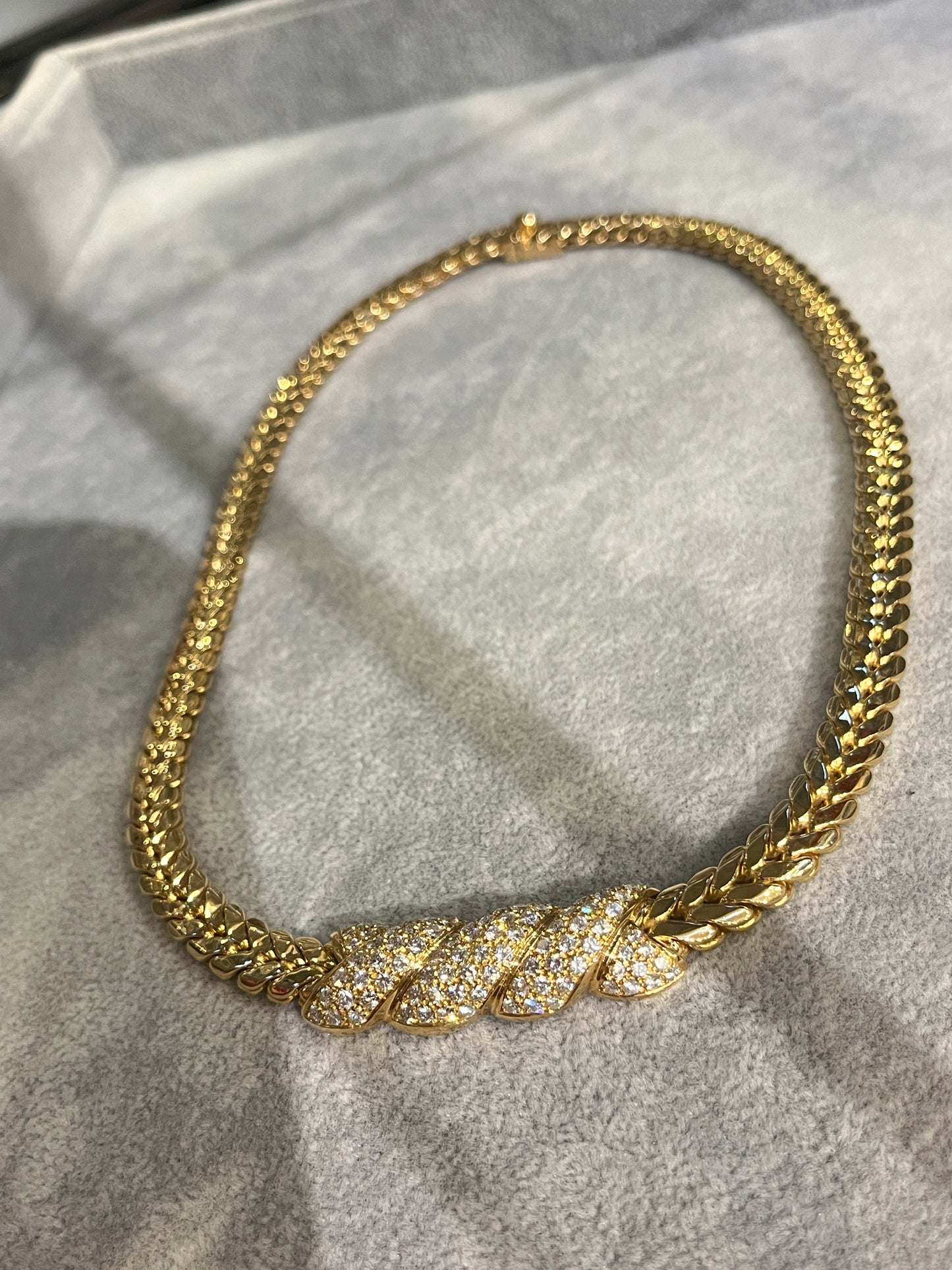 ヴアンクリ一フ&ア一ペル ダイや2.49ct ネックレス K18YG 57.1g 41.5cm B4560A18修明