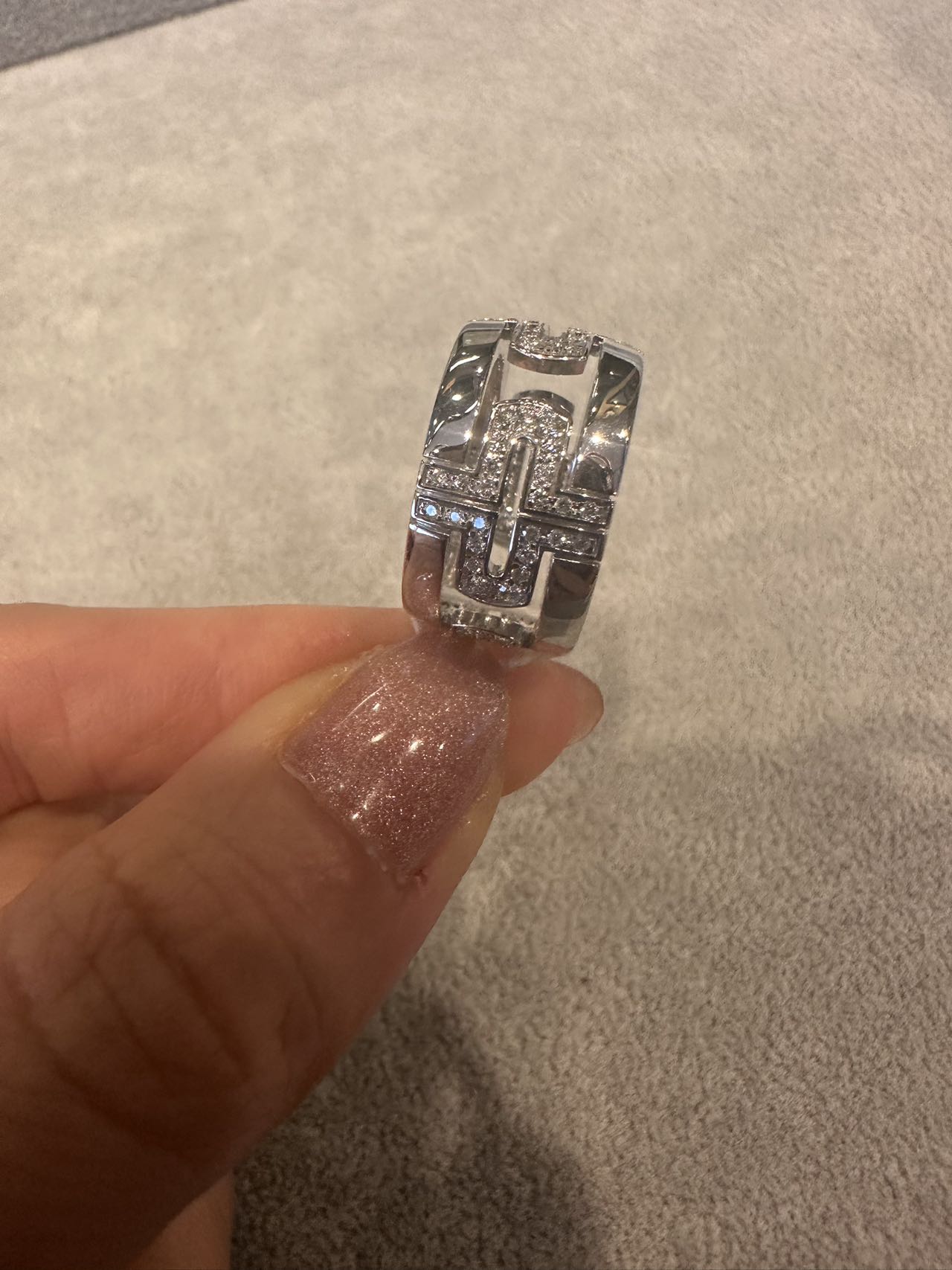 プルガリ バレンテシ ダやリング K18WG #53 10.1g LM オ一プン