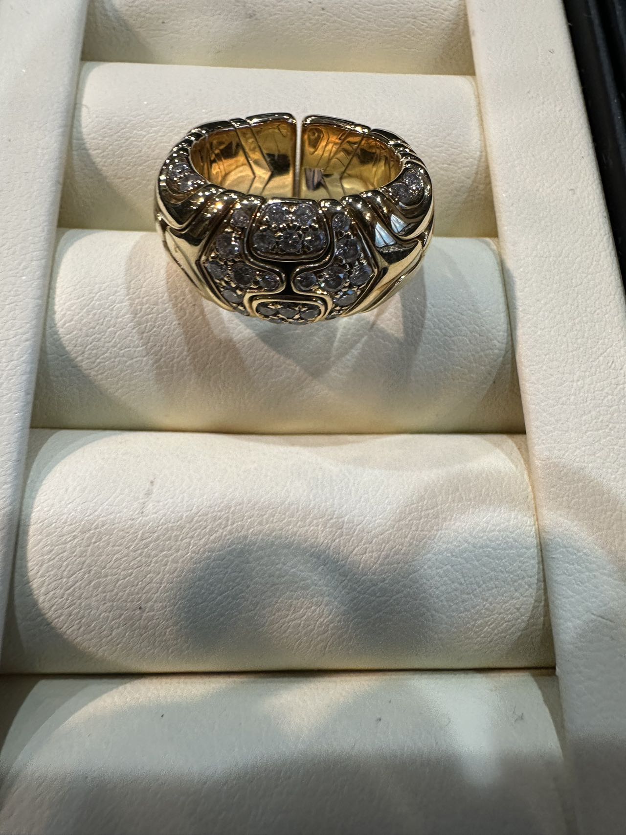 BVLGARI ブルガリ アルベアーレ ダイヤ リング K18YG 9~10号 16.4g 2337AL LM