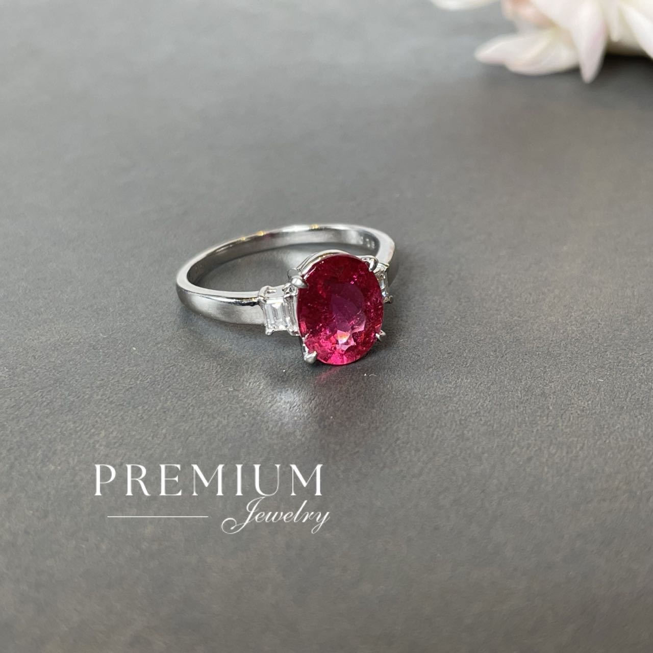 天然碧玺戒指 天然トルマリン リンク pt900 2.638ct 57#